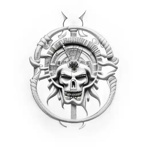 Carpe diem and memento mori with a spartan tattoo design idea