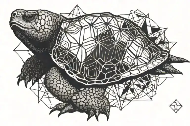 snapping turtle tattoo design idea