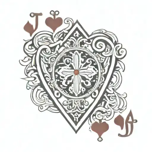 Jack of hearts card line tattoo tattoo design idea