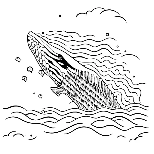 An orca diving into a wave, showcasing the grace and power of these magnificent creatures tattoo design idea