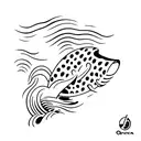 An orca diving into a wave, showcasing the grace and power of these magnificent creatures tattoo design idea
