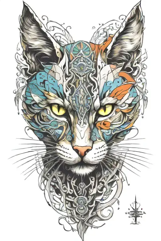 cat Witcher tattoo design idea