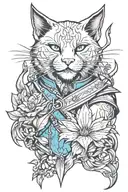 cat Witcher tattoo design idea