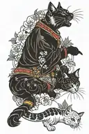 cat Witcher tattoo design idea