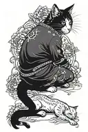 cat Witcher tattoo design idea