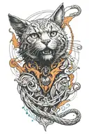 cat Witcher tattoo design idea
