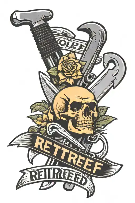 mole wrench and flat head screwdriver crossed over each with the words Retired Car Theif above  tattoo design idea