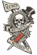 mole wrench and flat head screwdriver crossed over each with a banner saying "Retired Car Theif"  tattoo design idea