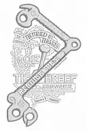 mole wrench and flat head screwdriver crossed over each with the words - Retired Car Theif- above the tools tattoo design idea