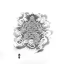 Year 1976 tattoo design idea