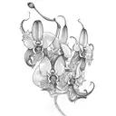 orquidea com ramos tattoo design idea