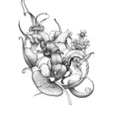 orquidea com ramos tattoo design idea