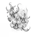 orquidea com ramos tattoo design idea