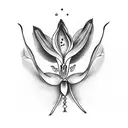 orquidea com ramos tattoo design idea
