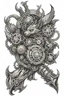steampunk back tattoo kindred league of legends tattoo design idea