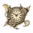 broken clock face with regular numbers 3 tattoo design idea