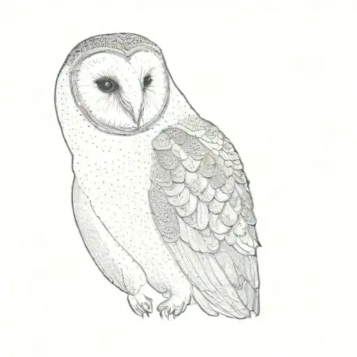 barn owl tattoo design idea