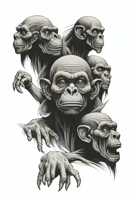 see no hear no speak no evil tattoo design idea