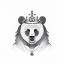 bear face with crown time tattoo design idea