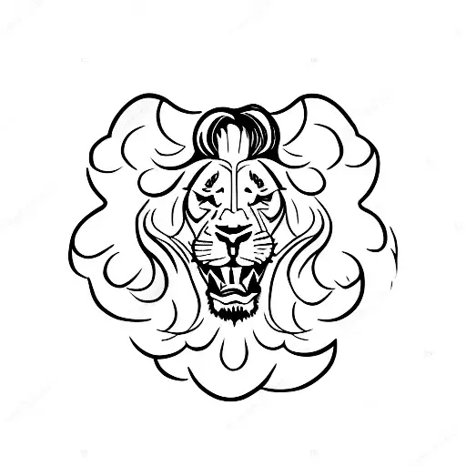 Raging Lion with a Dandelion tattoo design idea