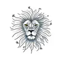 Lion with a Dandelion tattoo design idea