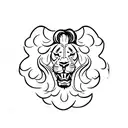 Raging Lion with a Dandelion tattoo design idea