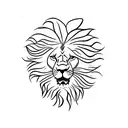 Raging Lion with a Dandelion tattoo design idea