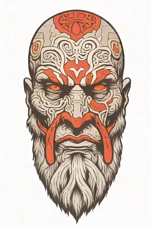 mimir from  god of war tattoo design idea