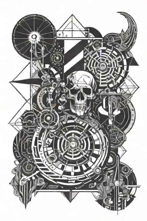 cryptic equation for "don't die before you're dead"/"you only live 1.0 x", influence of turbos+bassy metal music+man up tattoo design idea