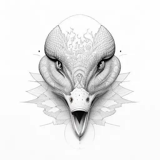 silly goose tattoo design idea