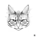 samurai cat  tattoo design idea