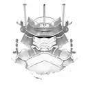 samurai cat with samurai helmet and body in armour tattoo design idea