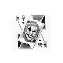 Joker playing a game of cards with a mischievous smile tattoo design idea