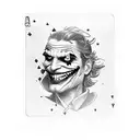Joker playing a game of cards with a mischievous smile tattoo design idea