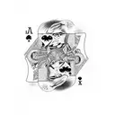 Joker playing a game of cards with a mischievous smile tattoo design idea