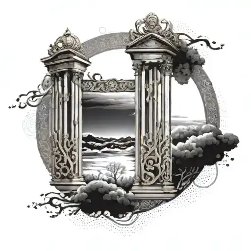 Heaven gates tattoo design idea