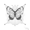  cursive E B and into a butterfly tattoo design idea