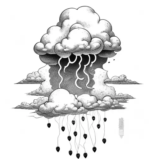 storm cloud with tunders tattoo design idea