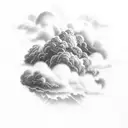storm cloud with tunders, under cloud text mortuus inus tattoo design idea
