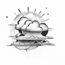 storm cloud with tunders, under cloud text mortuus inus tattoo design idea