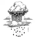 storm cloud with tunders tattoo design idea