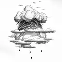 storm cloud with tunders tattoo design idea