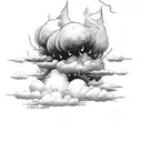 storm cloud with tunders tattoo design idea