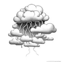 storm cloud with tunders tattoo design idea