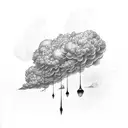 storm cloud with tunders tattoo design idea