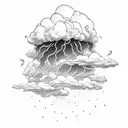 storm cloud with tunders tattoo design idea