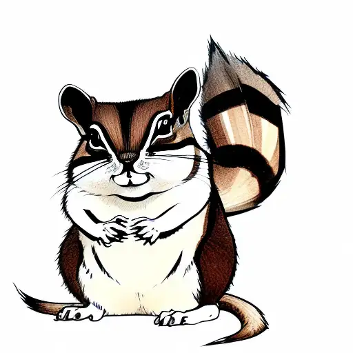 chipmunk tattoo design idea