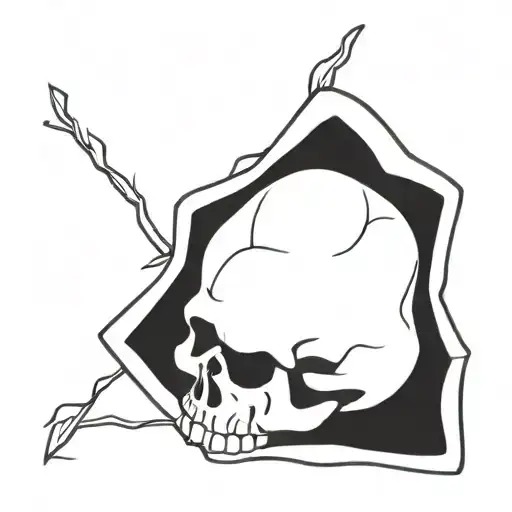 Skull and rose growing tattoo design idea