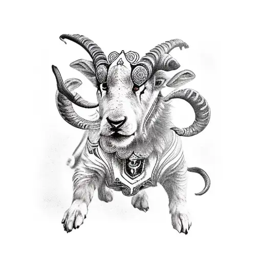 chinese zodiac dog, ox, goat, tiger tattoo design idea
