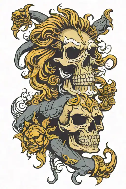 skull lion money cars scorpion tattoo design idea